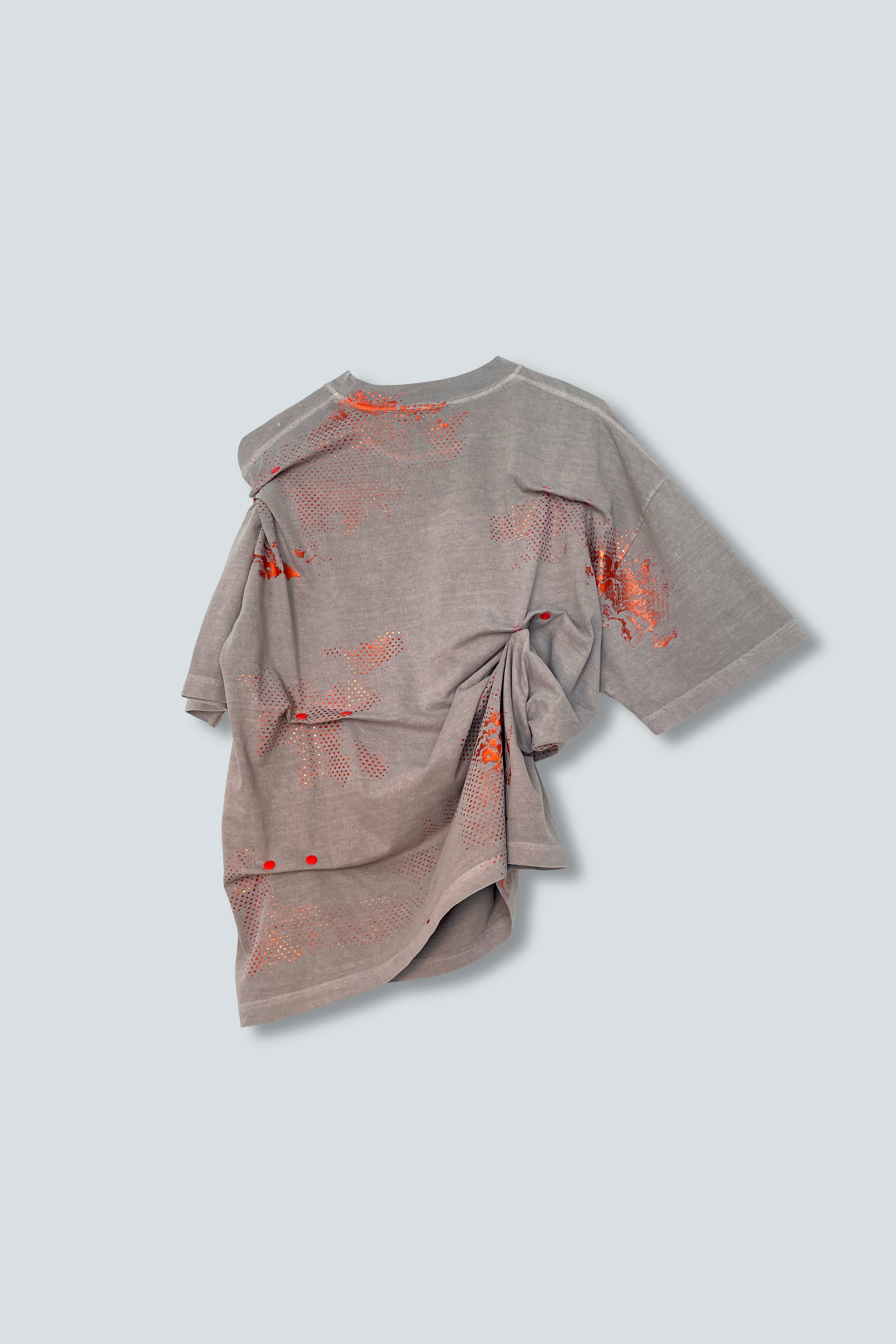 MORPH TEE - CEMENT/ORANGE SHINE