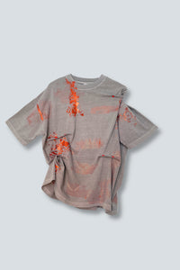 MORPH TEE - CEMENT/ORANGE SHINE