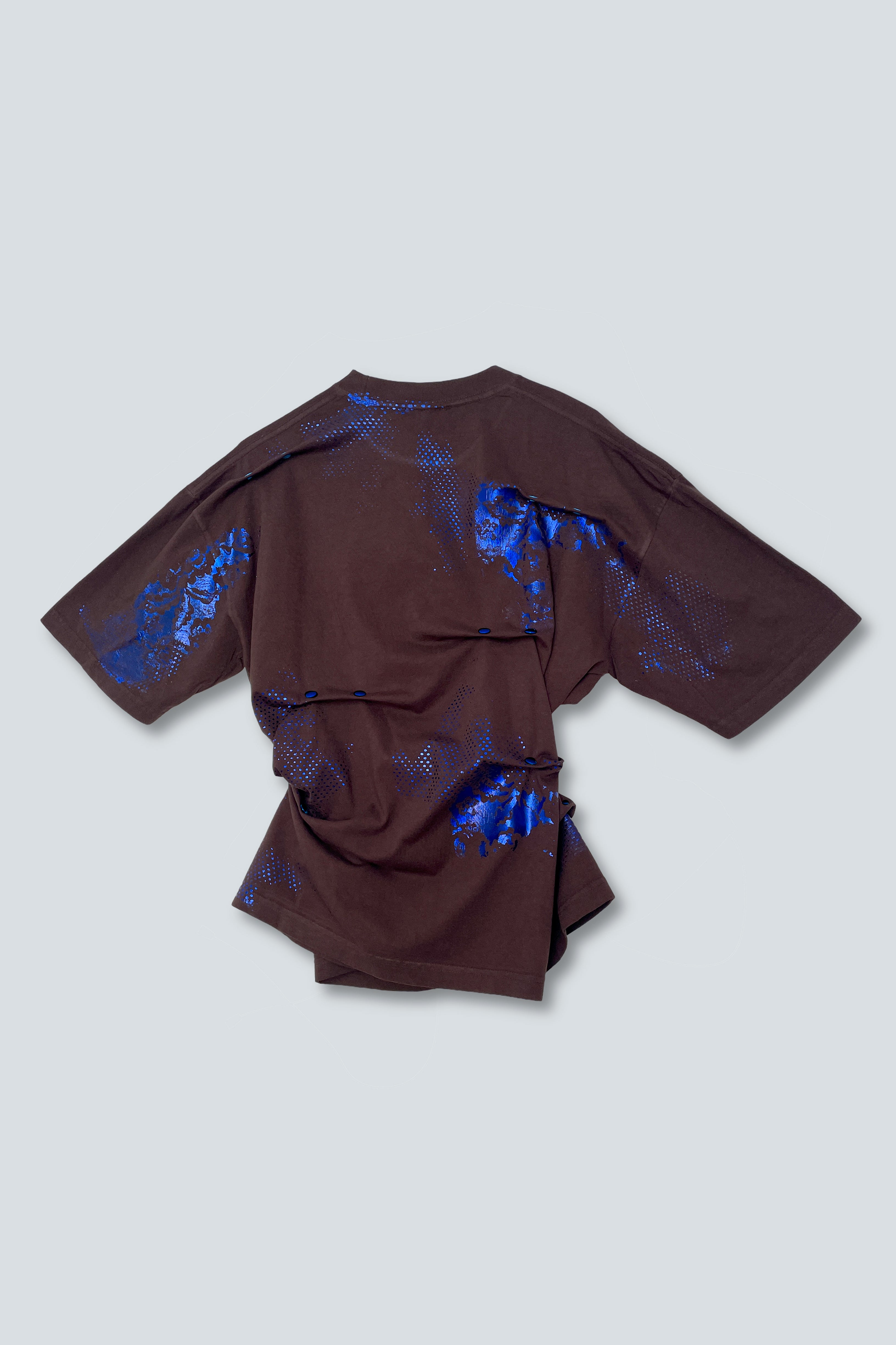 MORPH TEE - CHOC/BLUE SHINE