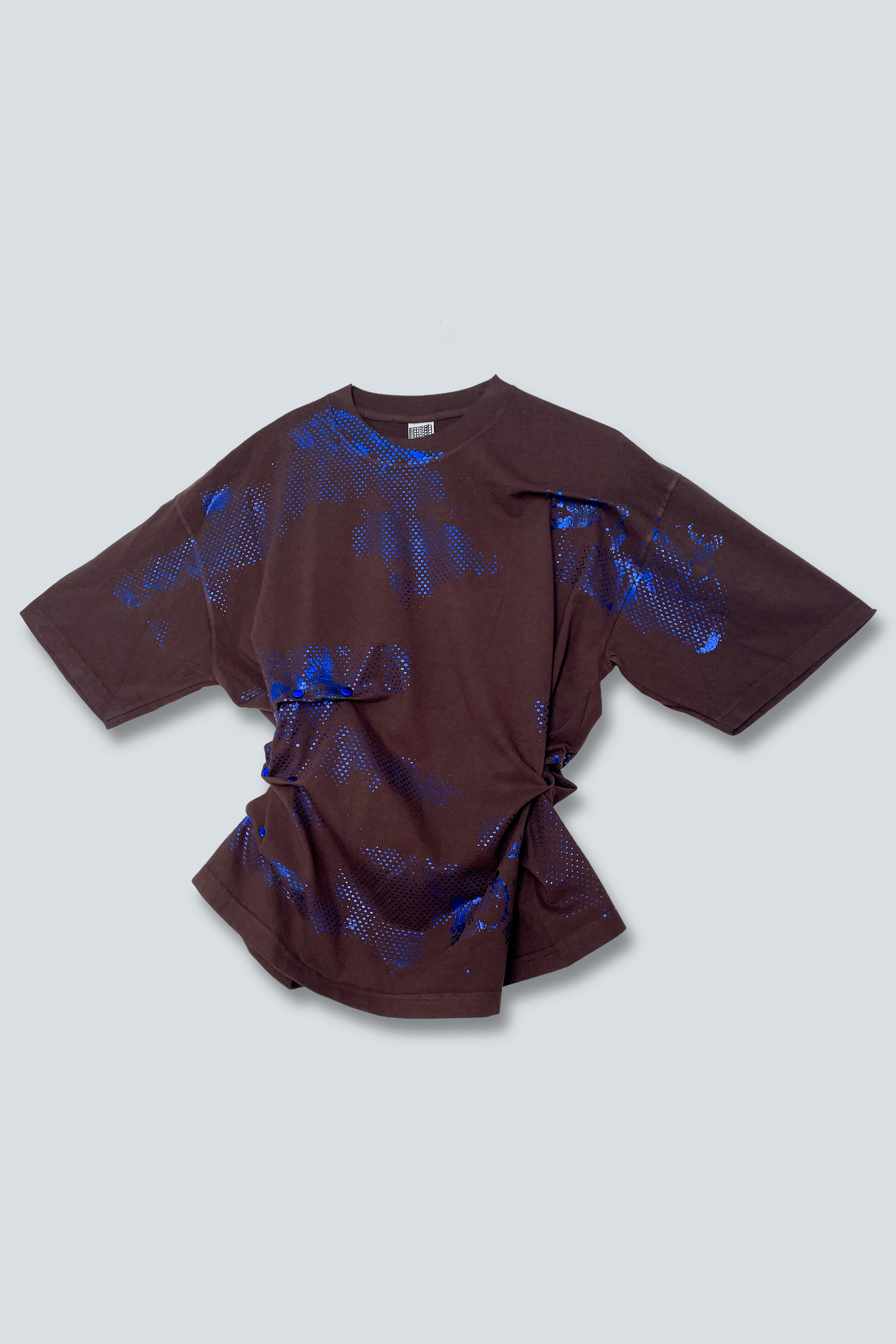 MORPH TEE - CHOC/BLUE SHINE